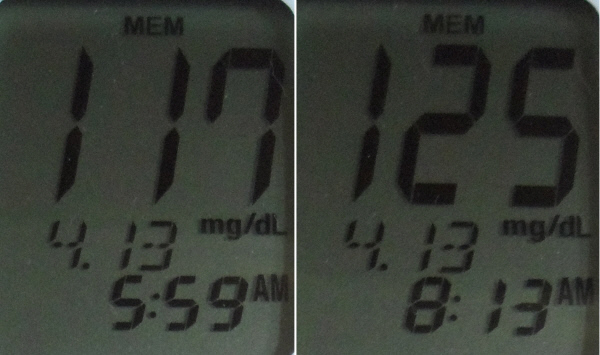 Á÷ÀåÀÎ ¤¡¾¾°¡ Áö³ 13ÀÏ ¾ÆÄ§¿¡ Àç¾îº» °øº¹Ç÷´ç ¼öÄ¡. ¿ÀÀü 5½Ã59ºÐ¿¡ 117§·/§£¿´´Âµ¥(¿ÞÂÊ), °øº¹À» À¯ÁöÇÏ¸ç ¾à°£ÀÇ È°µ¿À» ÇÑ 2½Ã°£Âë ÈÄÀÎ ¿ÀÀü 8½Ã13ºÐ¿¡ 125·Î ³ô¾ÆÁ³´Ù(¿À¸¥ÂÊ).