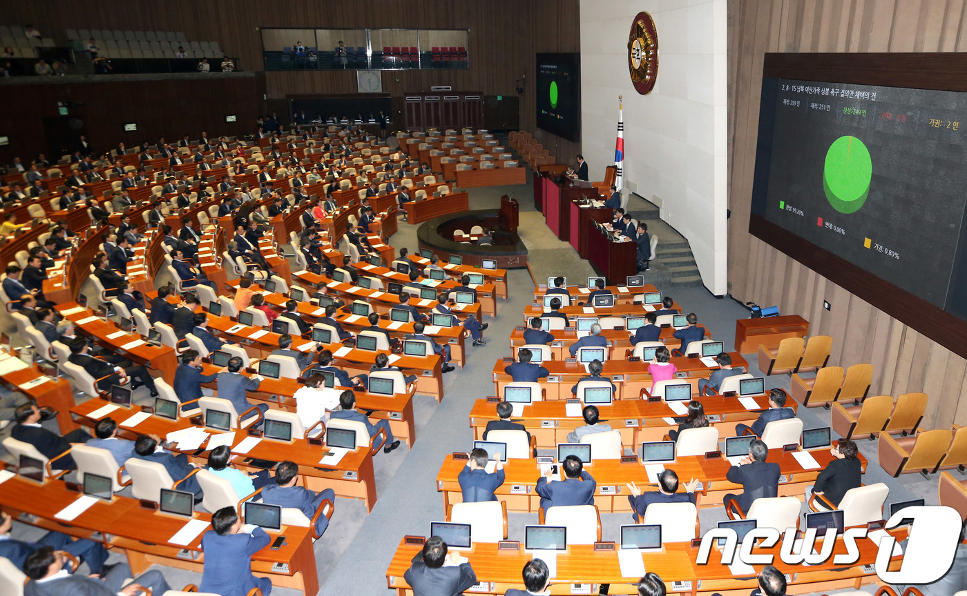국회, 8.15 남북 이산가족 상봉 촉구 결의안 가결 - 뉴스1