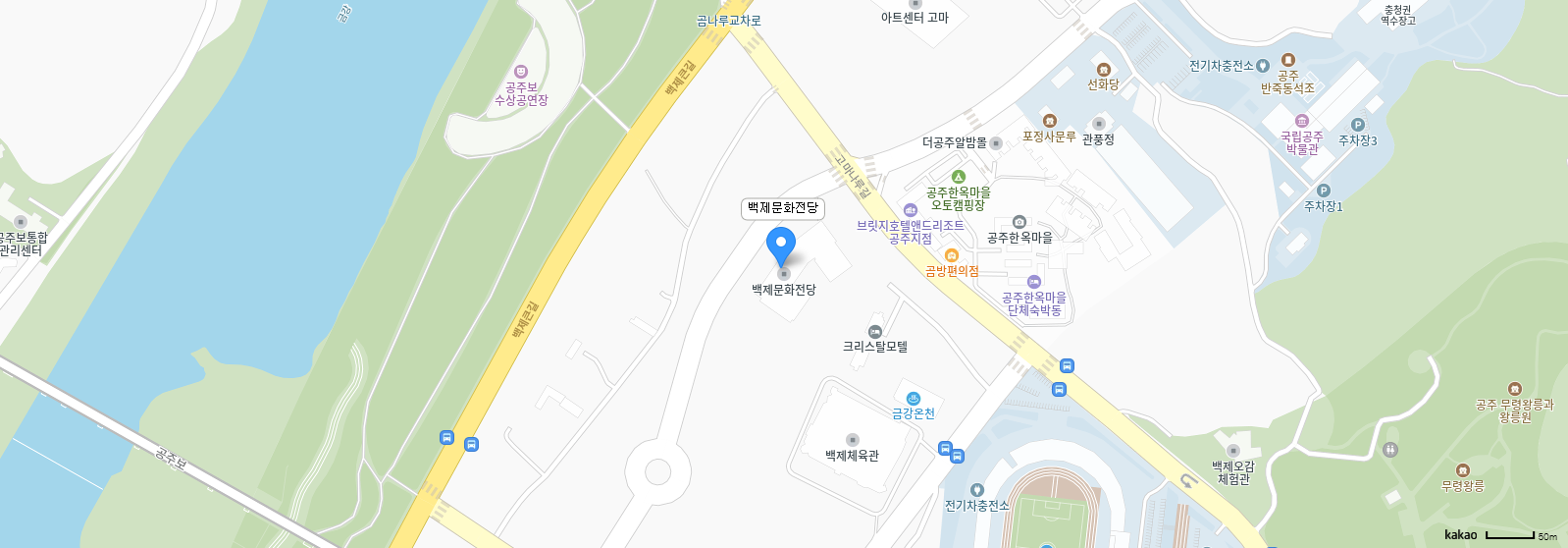 카카오맵 : 백제문화전당 위치