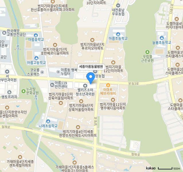 세종아름동물병원 지도