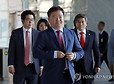 SBS 항의방문 마친 자유한국당 의원들