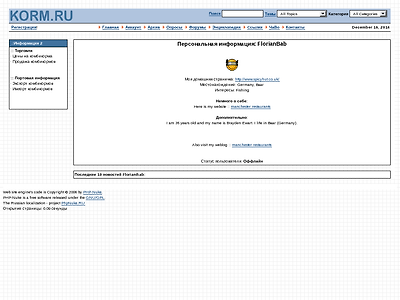 http://www.korm.ru/modules.php?name=Your_Account&op=userinfo&username=FlorianBab