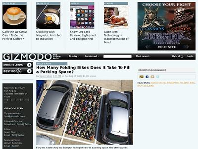 http://gizmodo.com/5345310/how-many-folding-bikes-does-it-take-to-fill-a-parking-space