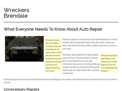 http://www.Wreckersbrendale.com.au/what-everyone-needs-to-know-about-auto-repair/