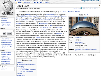 http://en.wikipedia.org/wiki/Cloud_Gate#Artist