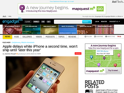 http://www.engadget.com/2010/07/23/apple-delays-white-iphone-a-second-time-wont-ship-until/