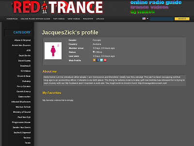 http://www.redtrance.com/profile.php?u=JacquesZick