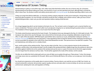 http://wikicars.org/en/Importance_Of_Screen_Tinting