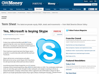 http://finance.fortune.cnn.com/2011/05/10/yes-microsoft-is-buying-skype/