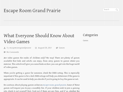 http://escaperoomgrandprairie.bcz.com/2017/08/28/what-everyone-should-know-about-video-games/