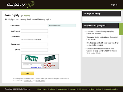 http://www.dipity.com/account/dashboard