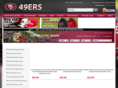 http://www.49ersshopnfl.com/Nike-Garrett-Celek-Jersey.html