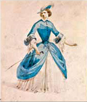 초연시 비올레타의 의상을 묘사한 삽화