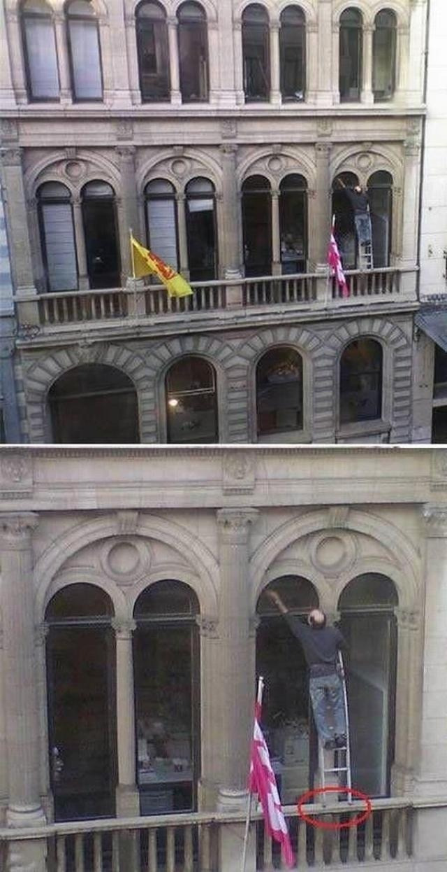 사다리가 짧을때 흔히 쓰는 방법......jpg | 인스티즈