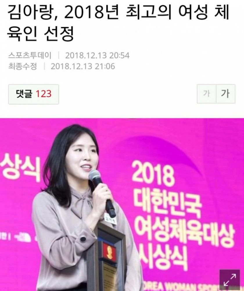 2018년 최고의 여성 체육인 선정