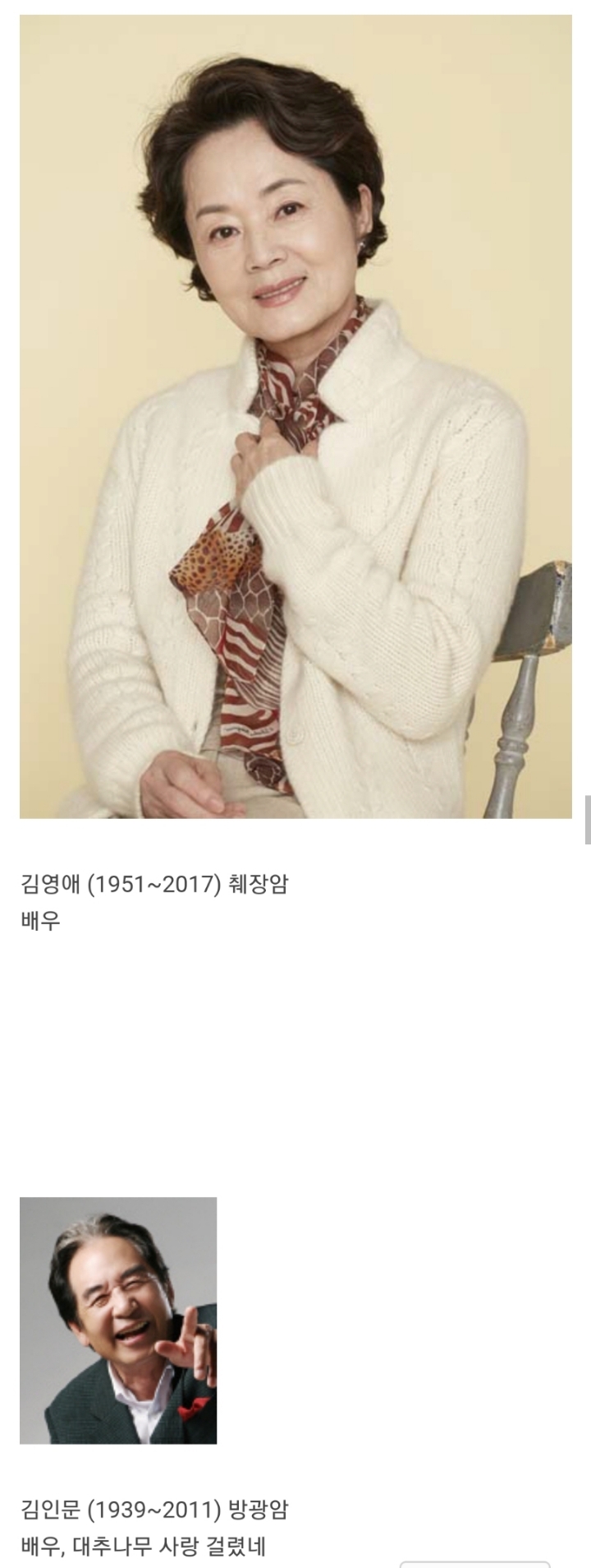 암이 삼킨 유명인들