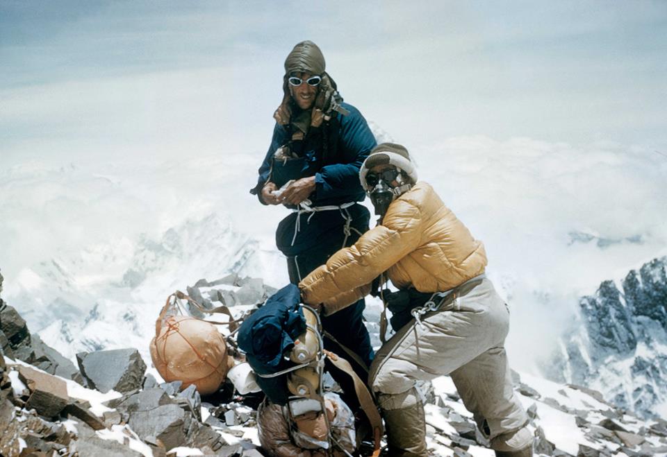 1953 Sir Edmund Hillary and Tenzing Norgay, the day before they approached the summit of Everest.jpg