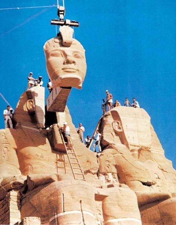 1965 The relocation of a Abu Simbel temples in Nubia Egypt between 1964 and 1968.jpg