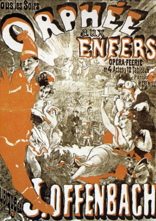 1858년 공연된 〈지옥의 오르페〉 포스터