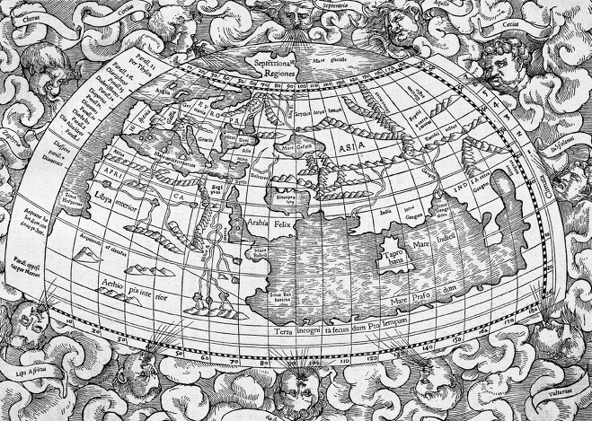 프톨레마이오스의 《지리학》에 근거한 르네상스 시대의 세계 지도