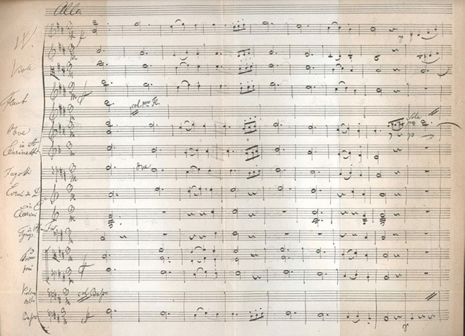 슈베르트의 〈교향곡 제8번 '미완성'〉 악보 복제본