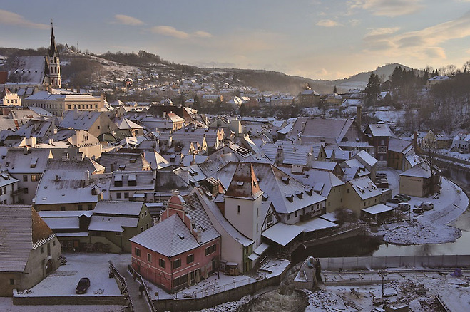 체코 체스키 크롬로트에서 촬영한 풍경 사진