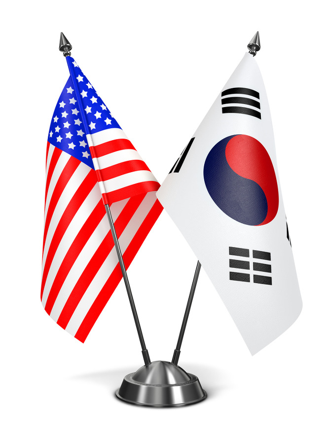 미국과 한국의 국기