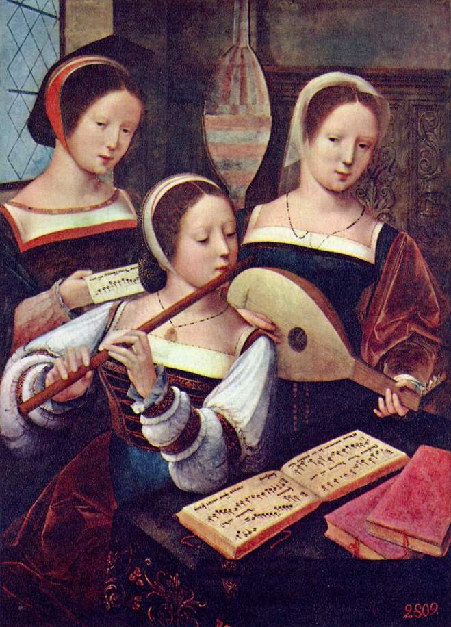 〈악기를 연주하는 세 명의 아가씨〉, 1500~1530년경
