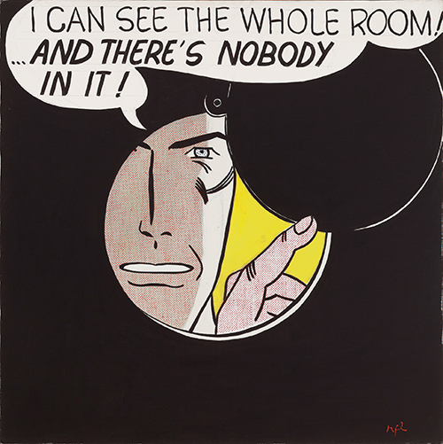 로이 리히텐슈타인, 〈방이 다 보이는데!···아무도 없어!〉, 캔버스에 마그나 물감 / 121.9×121.9cm