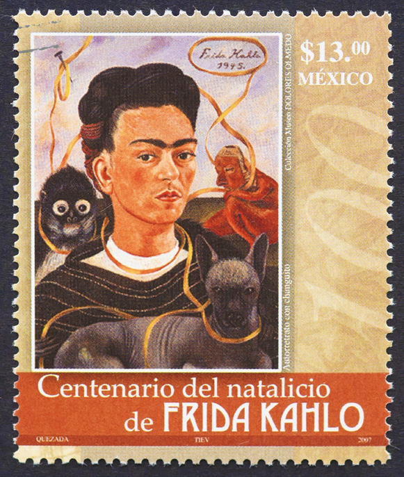 프리다 칼로의 얼굴이 담긴 멕시코 우표
