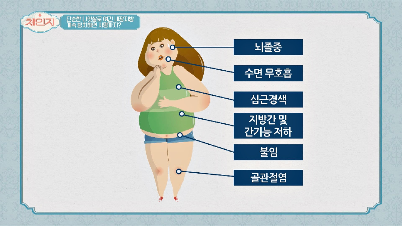 나잇살로만 여긴 &#39;내장지방&#39;이 불러오는 무서운 질병들♨
