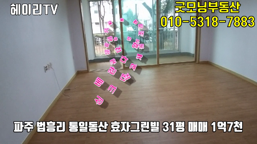 파주 탄현면 법흥리 효자그린빌 매매 임대 새로 리모델링한 깔끔한 남향집 31평형