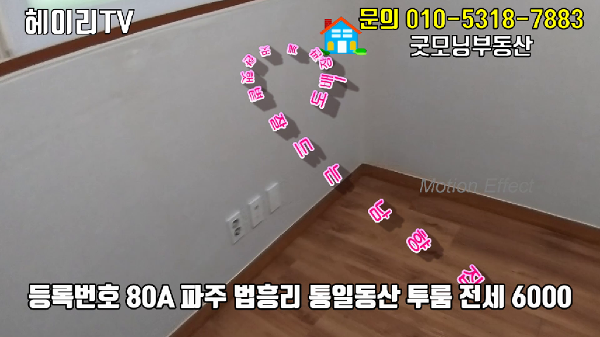  파주 금촌동 투룸 인접 법흥리 통일동산 전원주택단지 내 도배장판 깨끗한 깔끔한 남향집 투룸 전세임대