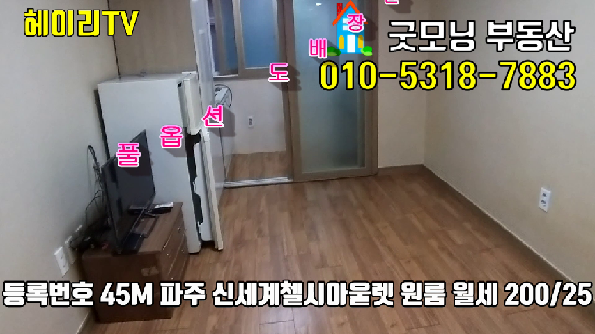  헤이리 인접 파주신세계아울렛 원룸 임대 통일동산 전원주택단지 내 깔끔한 풀옵션 남향집