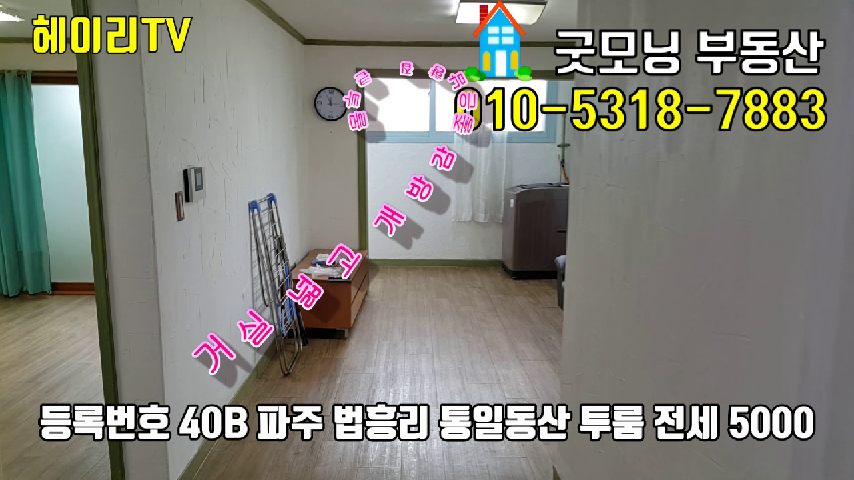  파주 탄현면 법흥리 투룸 전세 임대 거실 넓고 베란다 넓은 햇볕 잘드는 남향집 