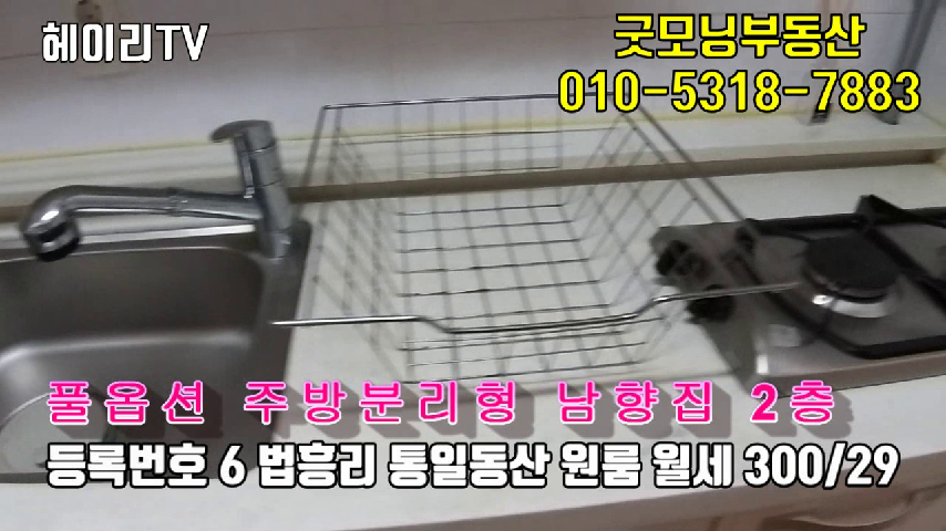  파주 탄현면 법흥리 원룸 월세 300/29만 분리형 풀옵션 남향집 2층