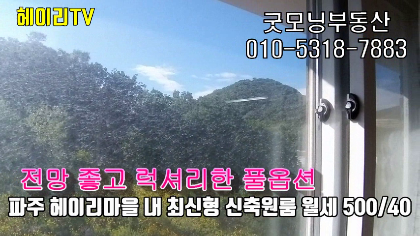  파주 통일동산 헤이리 원룸 임대 최신식 신축 풀옵션 고급 펜션형 원룸