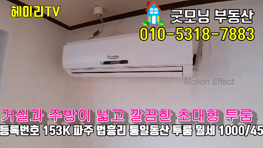  파주 탄현면 법흥리 투룸 통일동산 투룸 임대 개방감 좋고 거실 주방 넓은 초대형 투룸 3층