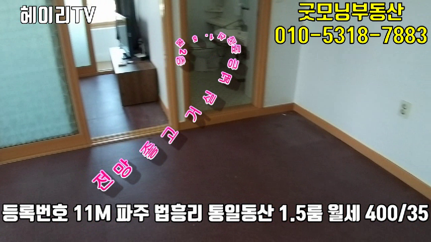  파주 탄현면 법흥리 1.5룸 월세 400/35만 풀옵션 거실 넓은 집 2층