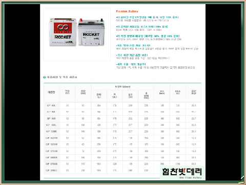  쌍용 코란도C 장유밧데리 월영동 밧데리 교체작업 로케트GB90R