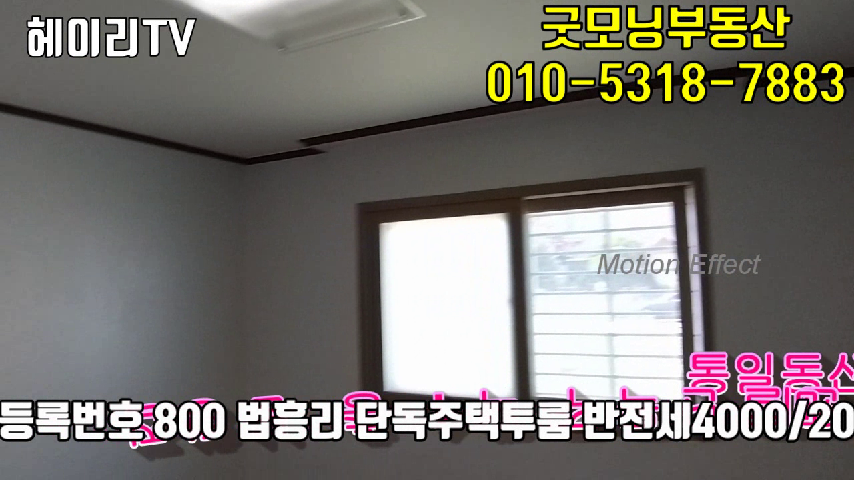  파주 탄현면 법흥리 통일동산 전원주택 투룸 반전세 4000/20만 단독주택 1층 남향집