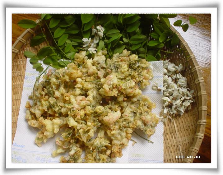 아카시아, 꽃튀김