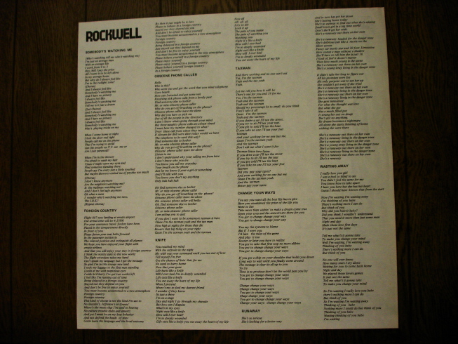 ROCKWELL/Somebody's Watching Me