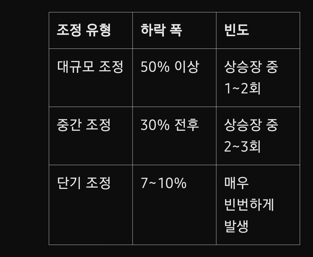 비트코인 상승장과 조정