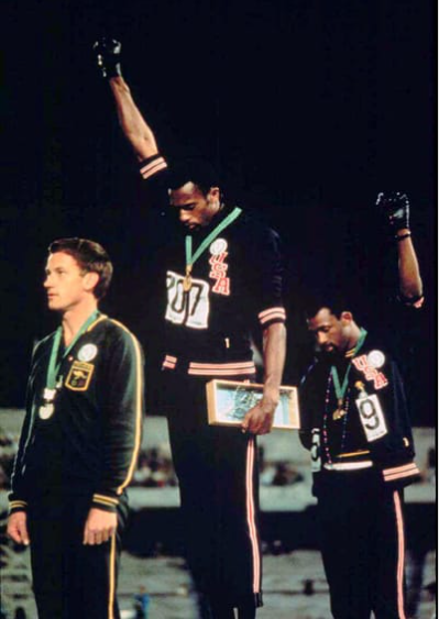 Tommie Smith and John Carlos at the 1968 Olympics