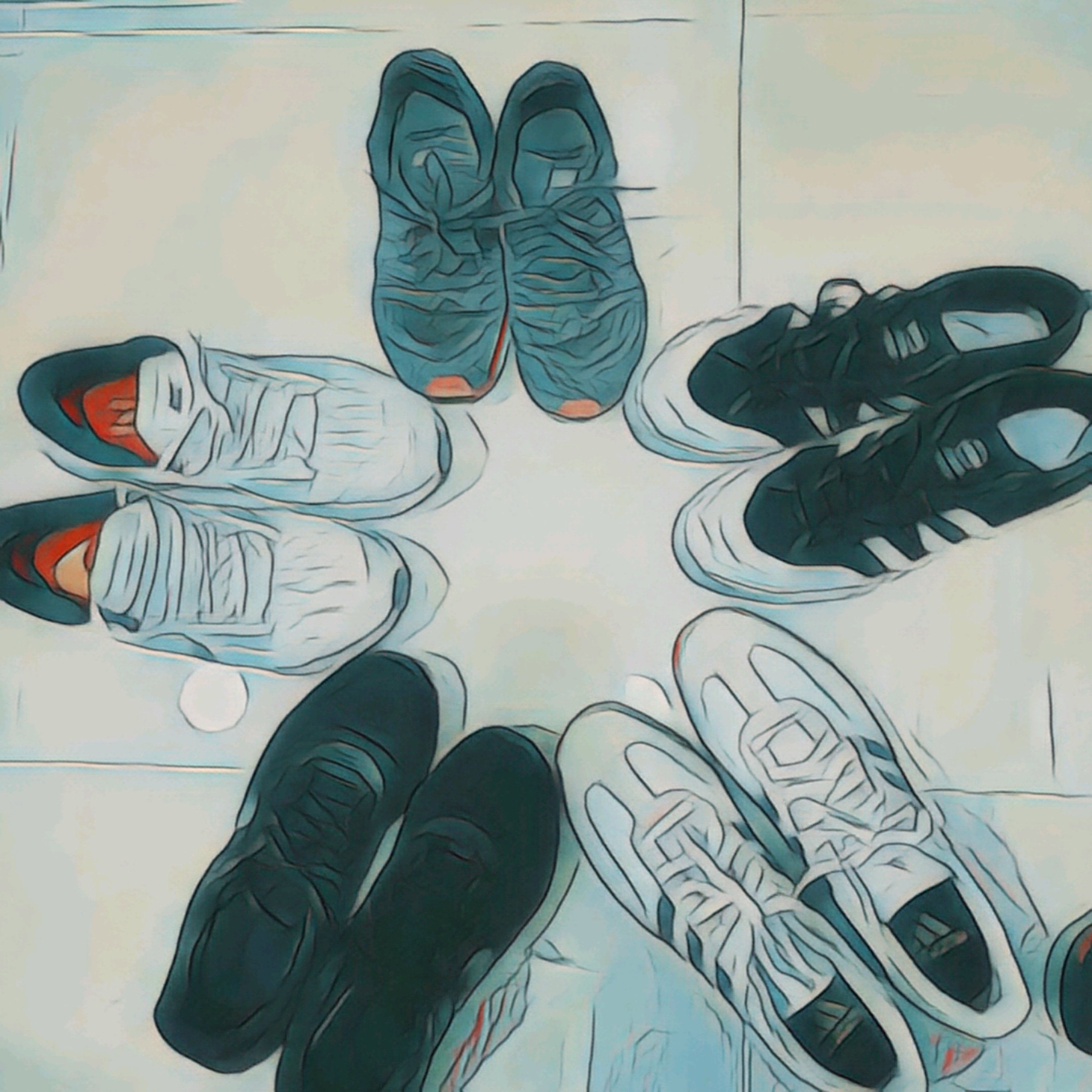 코인 빨래방에서 운동화 씻기