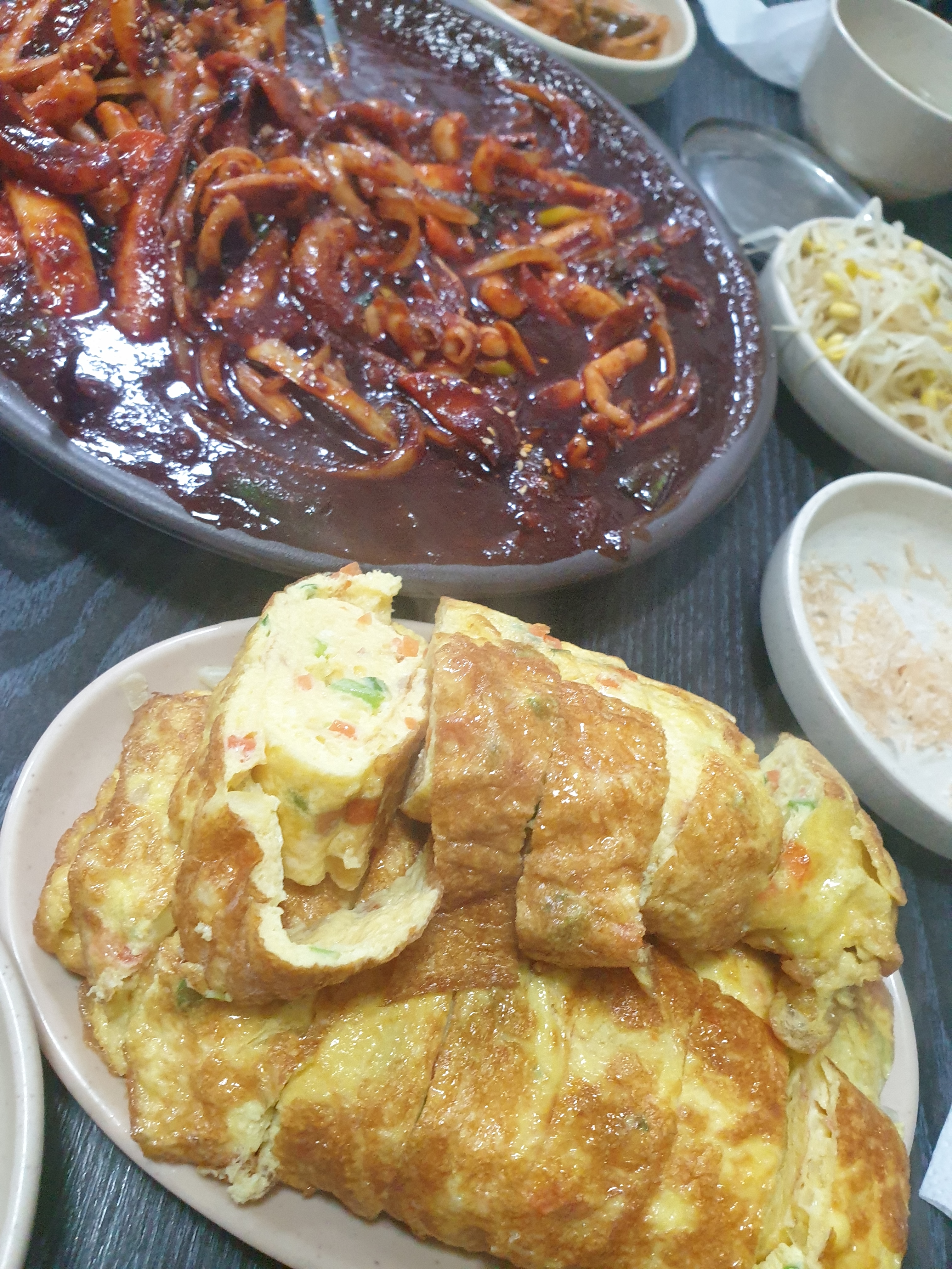 성수 똑도시장.미정이네.오징어 보통맵기로.맛나다.