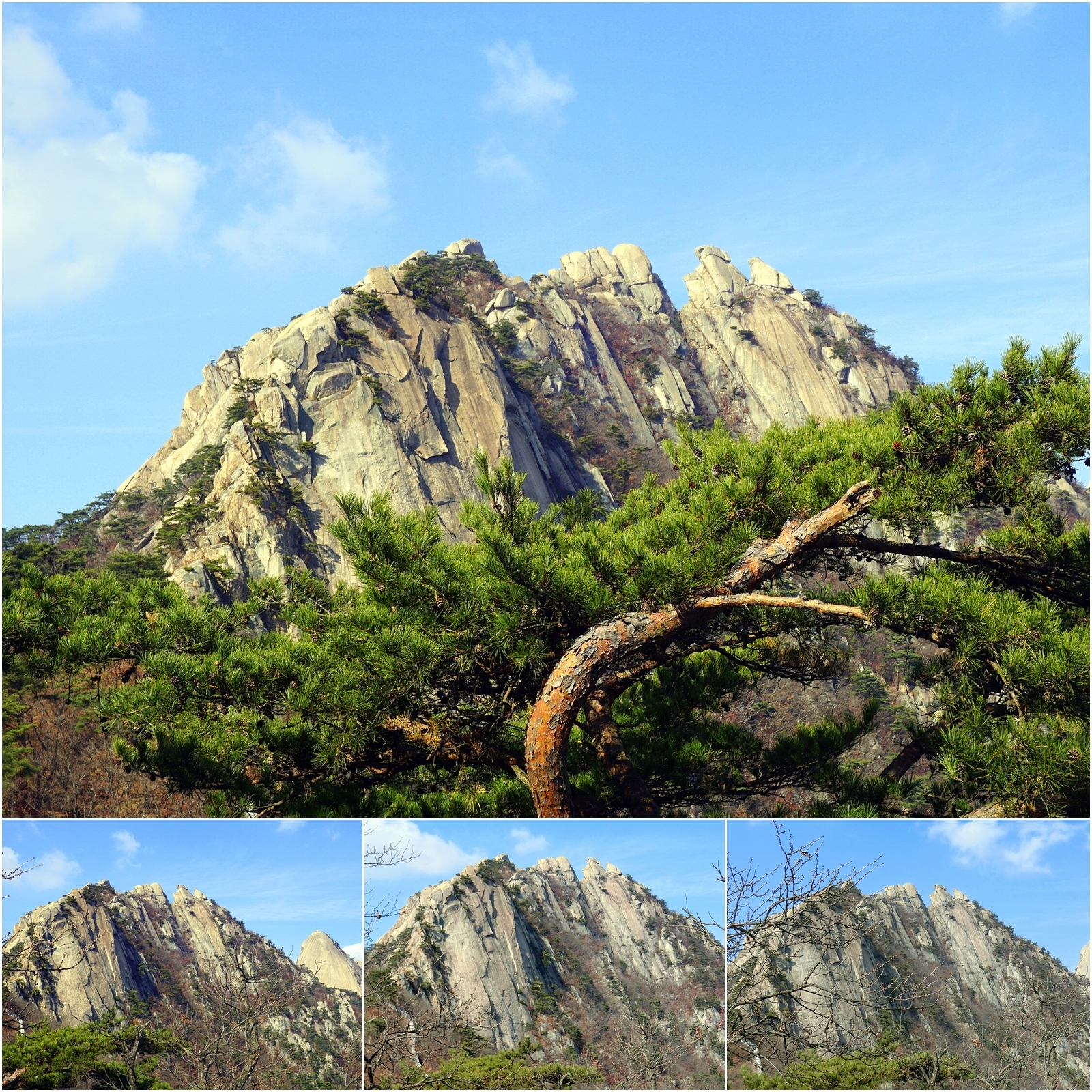 북한산의 만경대.백운대.인수봉 이미지