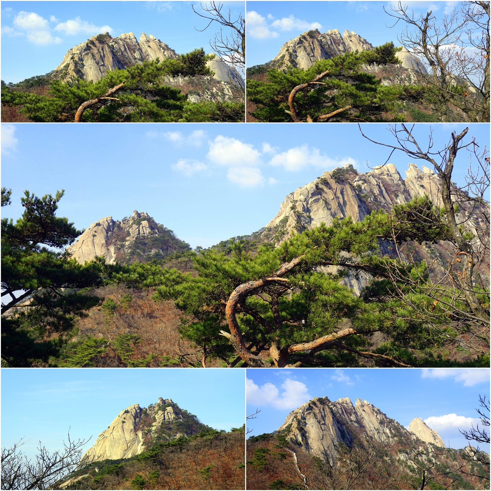 북한산의 만경대.백운대.인수봉 이미지