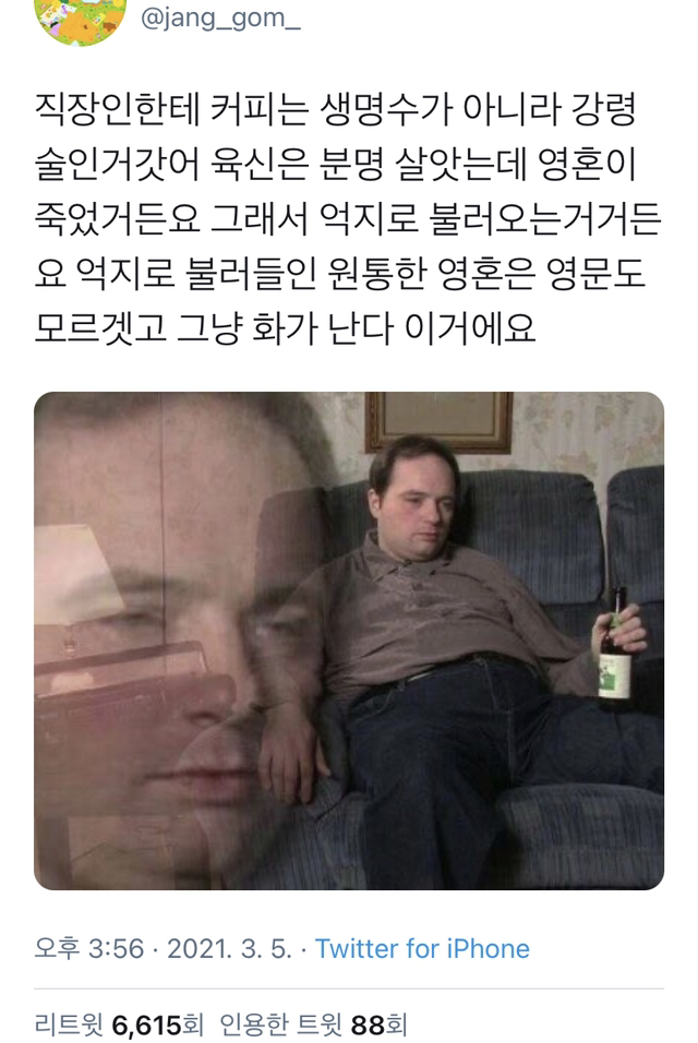 직장인들에게 커피는 생명수가 아닙니다.twt - Soul Lounge - 소울드레서 (SoulDresser) 소울드레서 (SoulDresser)